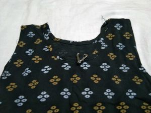 Black Colour Straight Kurta