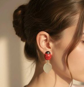 Ladybug Leaf Earrings
