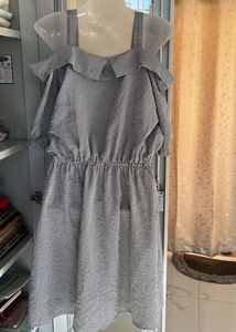 Checkered Off-Shoulder Dress