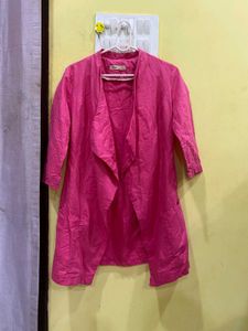 Pink Open Front Blazer