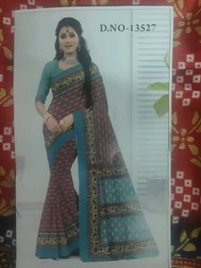 Red &amp; Blue Saree