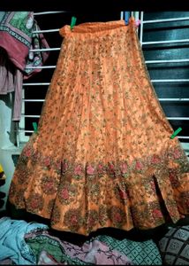 Peach Embroidered Lehenga Set