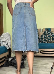 Denim Skirt with Button down💙🩵
