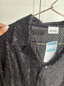 black sequence top, very pretty for parties