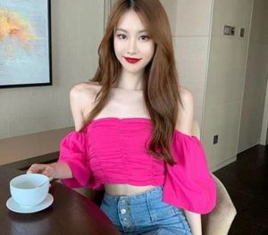 Chic Pink Off-Shoulder Top