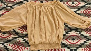 Ethereal Beige Off-Shoulder Blouse