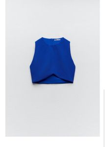 Zara Blue Cropped Tank Top