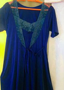 Vintage Navy Blue Nightgown