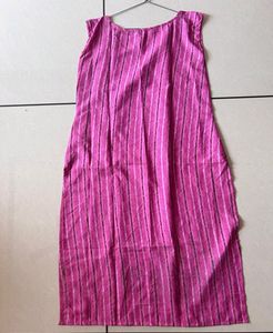 Pink Crepe  Sleeveless  Kurti
