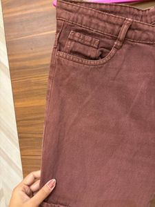 Brown Denim Wash cargo Jeans