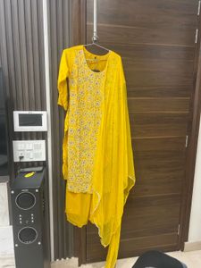 Pearl Work Suit With Plazo