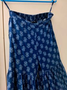 Navy Blue Cotton Sharara Pant