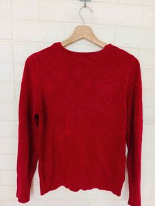 Red Embellished Sweater