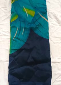 Big Flowers Printed Saree💙 With Blouse Pice