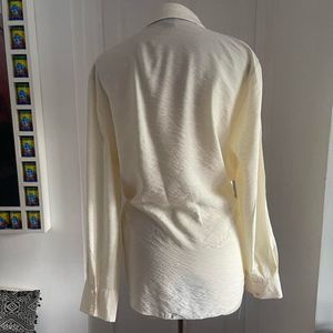 Y2k Primark Cream Ladies Smart Tie Up Blouse