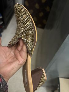 Gold Beaded Sandal