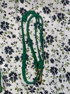 ZARA Green Hobo Bag With Metal Chain