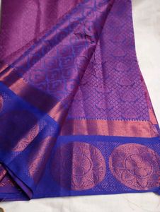Purple &amp; Blue Silk Saree