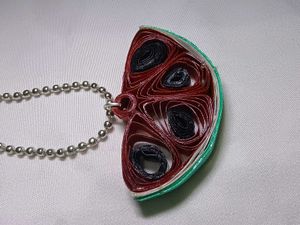 Watermelon Slice Necklace paper quilling western