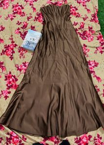 Elegant Brown Maxi Dress