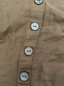 Brown Button-Down Sleeveless Top