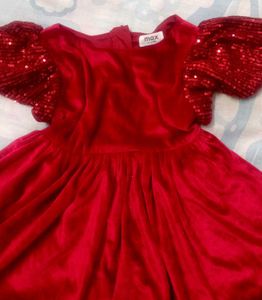 Red Sequin Sleeve Dress