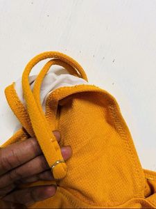 Orange Ruffle Crop Top