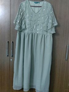 Plus Size Grey Colour Party Dress