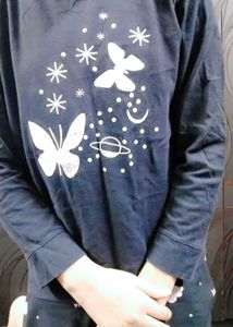 Beautiful Butterfly Print T Shirt For 10yrs Girls