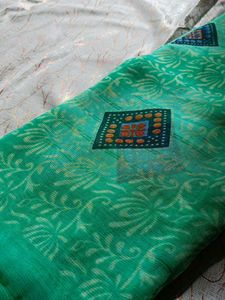 Green Printed sarees
