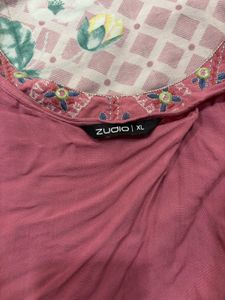 Pink  Rose Embroidered Kurti‼️sale‼️