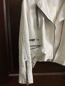 White Maximal Leather Jacket