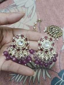 Jewellery Earrings With Kundan Set