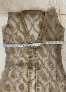 Embroidered Sheer Vest