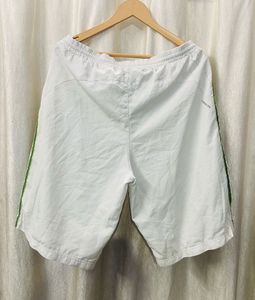 Adidas White &amp; Green Striped Shorts