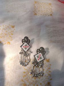 Ethnic Silver Dangle Earrings