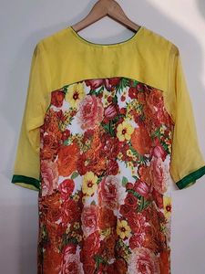 Yellow Georgette  KURTI 💛