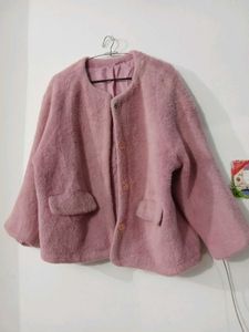 Heavy Pink Faux Fur Coat