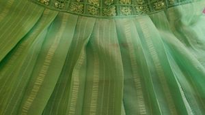 Mint Green Striped Detail Top