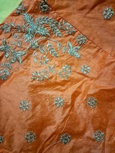 Orange Embroidered Kurta Set