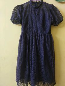 Navy Blue Lace Dress