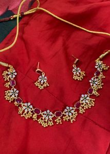 Combo jewellery(Gold Plated Green-Pink