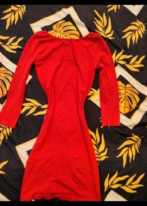 Red Long Sleeve Mini Dress