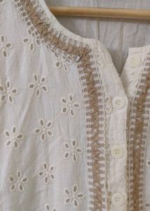 White Boho Embroidered Dress
