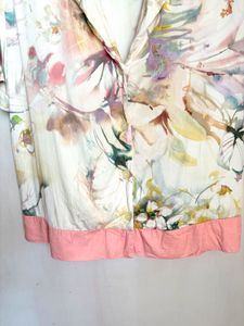 Floral Print Button-Down Top