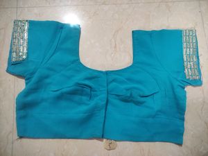 Teal Embroidered Fabric
