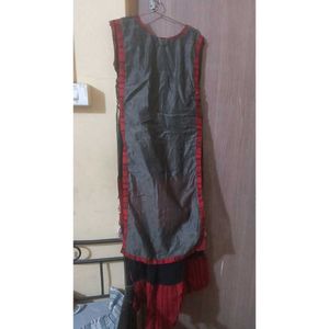 Grey Red Ethinic Gown