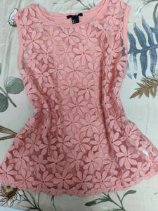 Flowers Engraved Sheer Top
