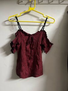 Striped Cold Shoulder Top