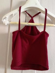 Maroon Halter Crop Top